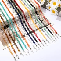 2022 new retro bright acrylic sunglasses chain straps lanyards transparent color reading glasses hanging neck glasses chain
