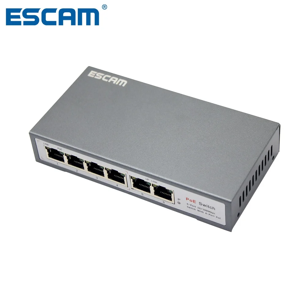 

ESCAM 4 + 2-канальный 8-канальный коммутатор Ethernet POE для сетевых IP-камер