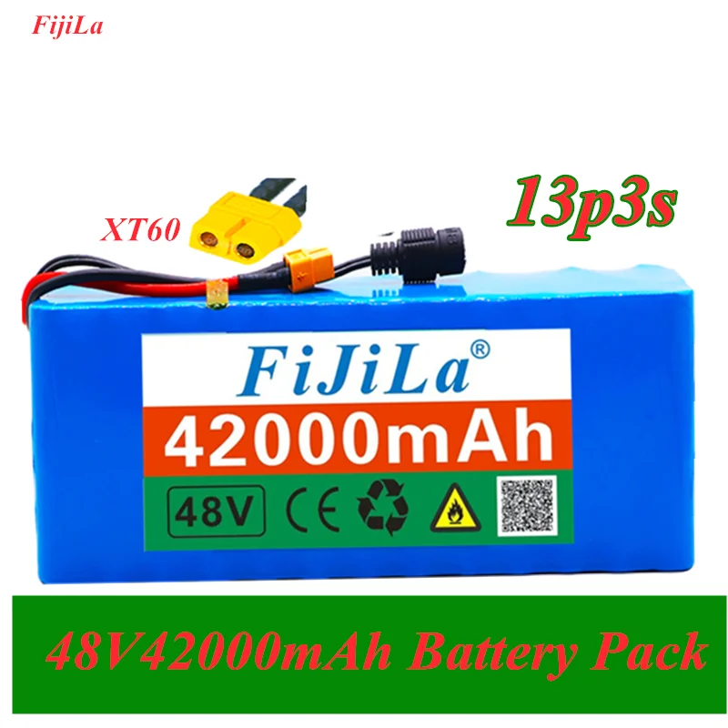 

48v bateria 13s3p 42ah bateria 1000w bateria de alta potência ebike bicicleta elétrica bms com xt60 plug
