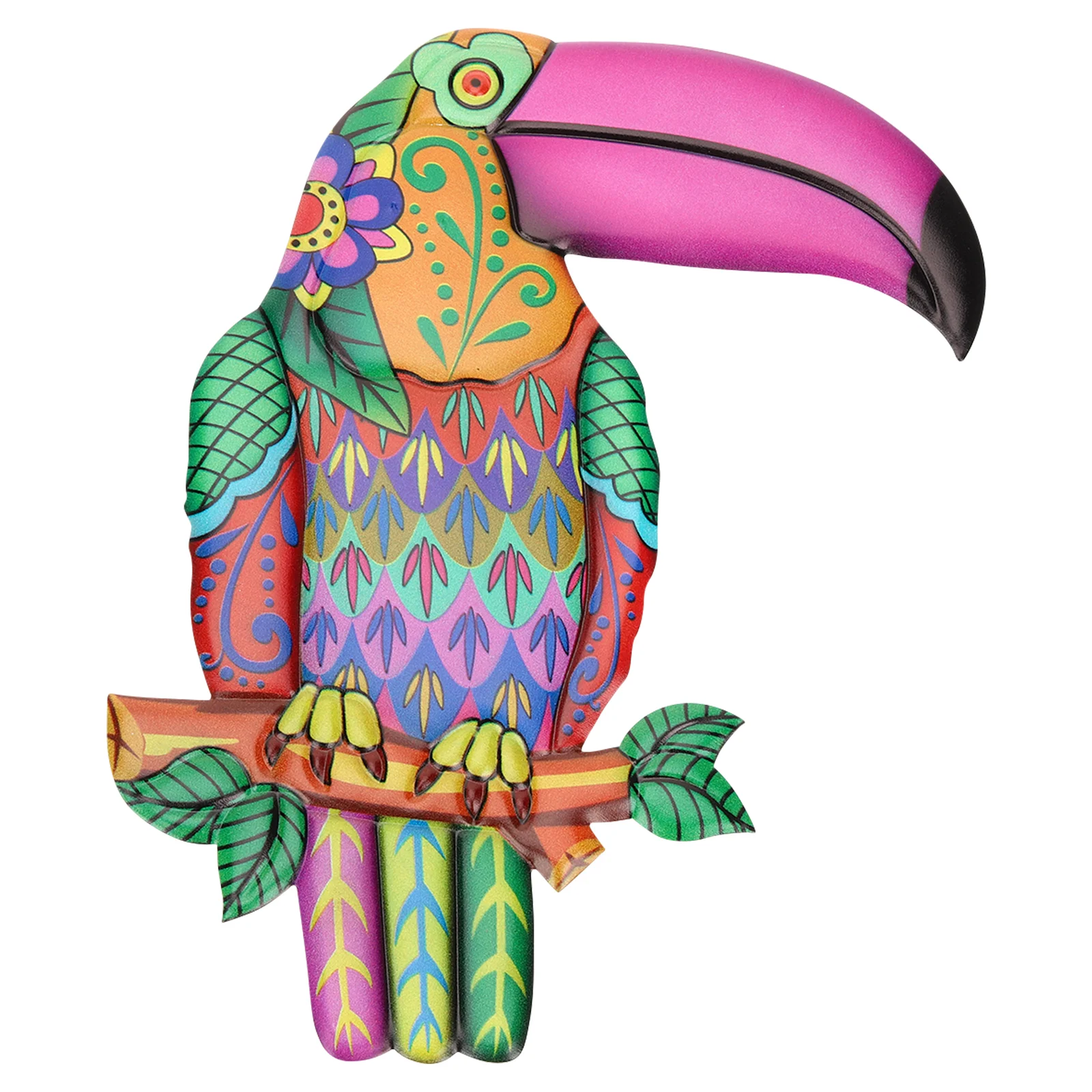 

Wall Decor Metal Bird Toucan Parrot Outdoor Tropical Sculpture Garden Hanging Decoration Mexican Colorful Birds 3D Hornbill