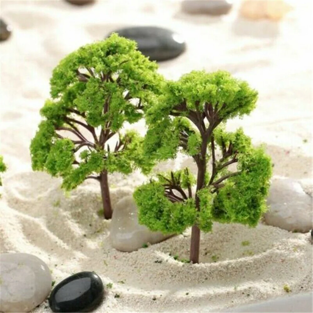

10PC 7/9cm Trees Model Garden Wargame Train Railway Architectural Scenery Layout Green Tree Models Mini Sand Table Toys