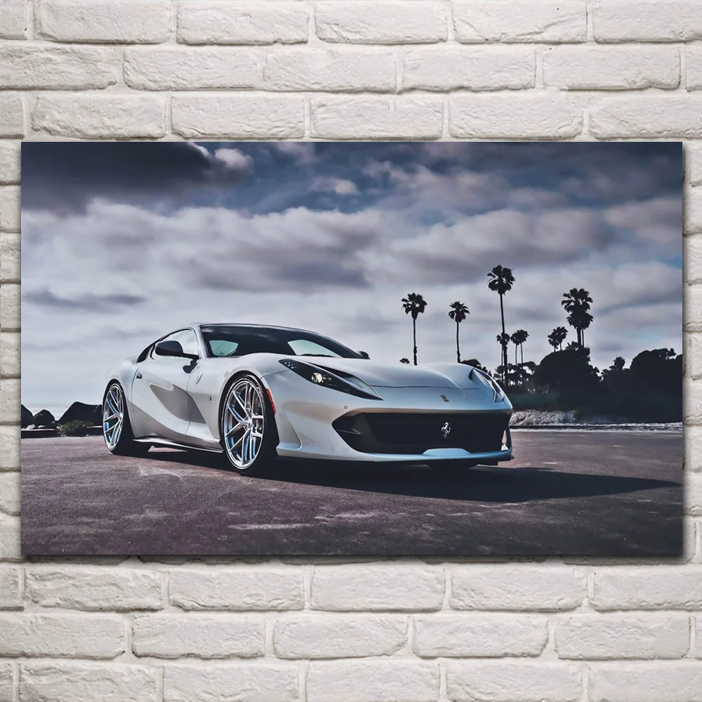 

motorsports tuning f 812 superfast cars fanart fabric posters on wall picture living room home decoration wood frame art KR053