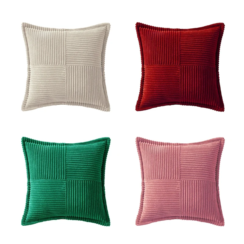 

Вельветовые наволочки, мягкие, в полоску, с текстурой