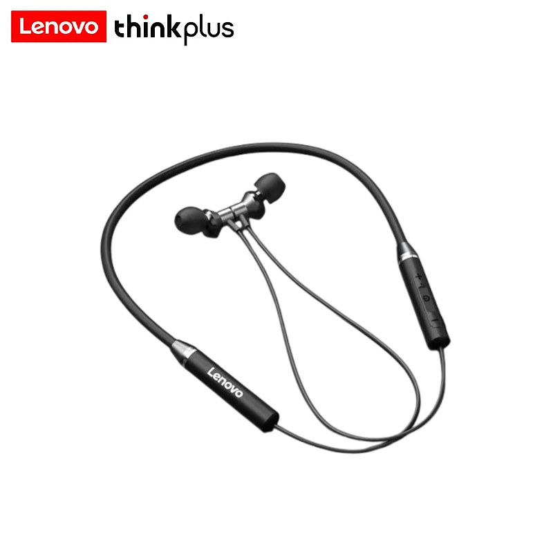 Lenovo bluetooth5.0 sem fio fones de ouvido magnético neckband ipx5 à prova dwaterproof água esporte fone com cancelamento ruído mic he05