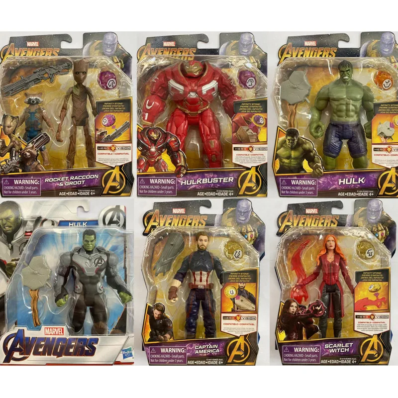 

Anime Figure Marvel The Avengers 6-inch Movable Doll Doll Hulk Captain America Groot Thanos Spot Action Figures Children Toys