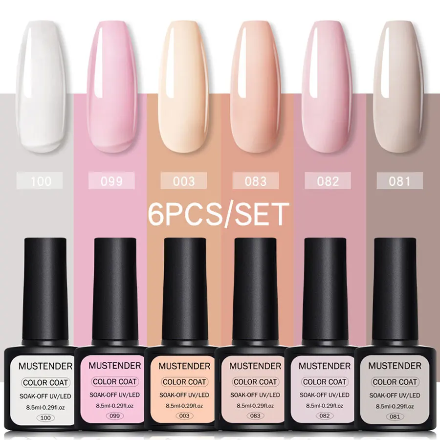 

6pcs Candy Macarons Nail Gel Polish UV Gel for Morandi Series Color Coat Varnish Nail Art Toos Manicure Equipment Kits NO BOX