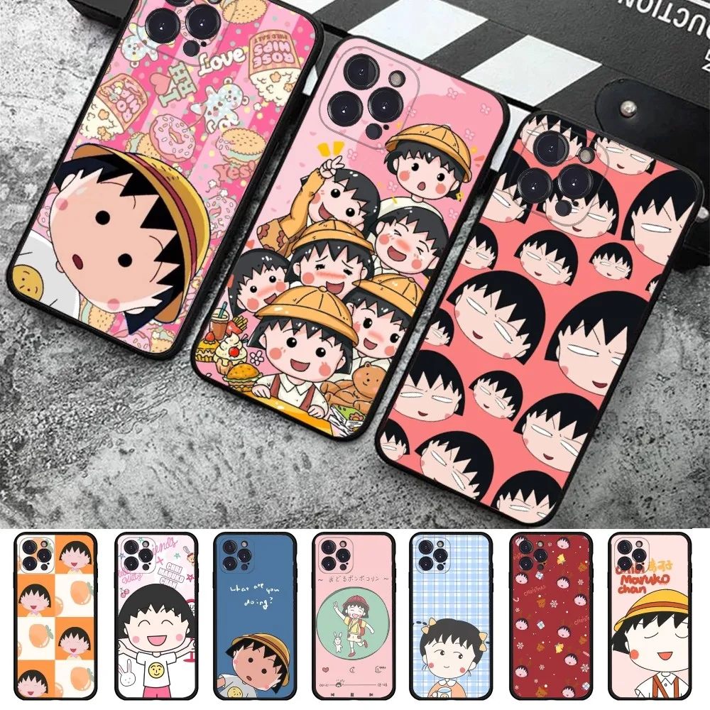 Чехол для телефона с рисунком Чиби Маруко Чан iPhone 15 8 7 6 6S Plus X SE 2020 XR XS 14 11 12 13 Mini Pro Max