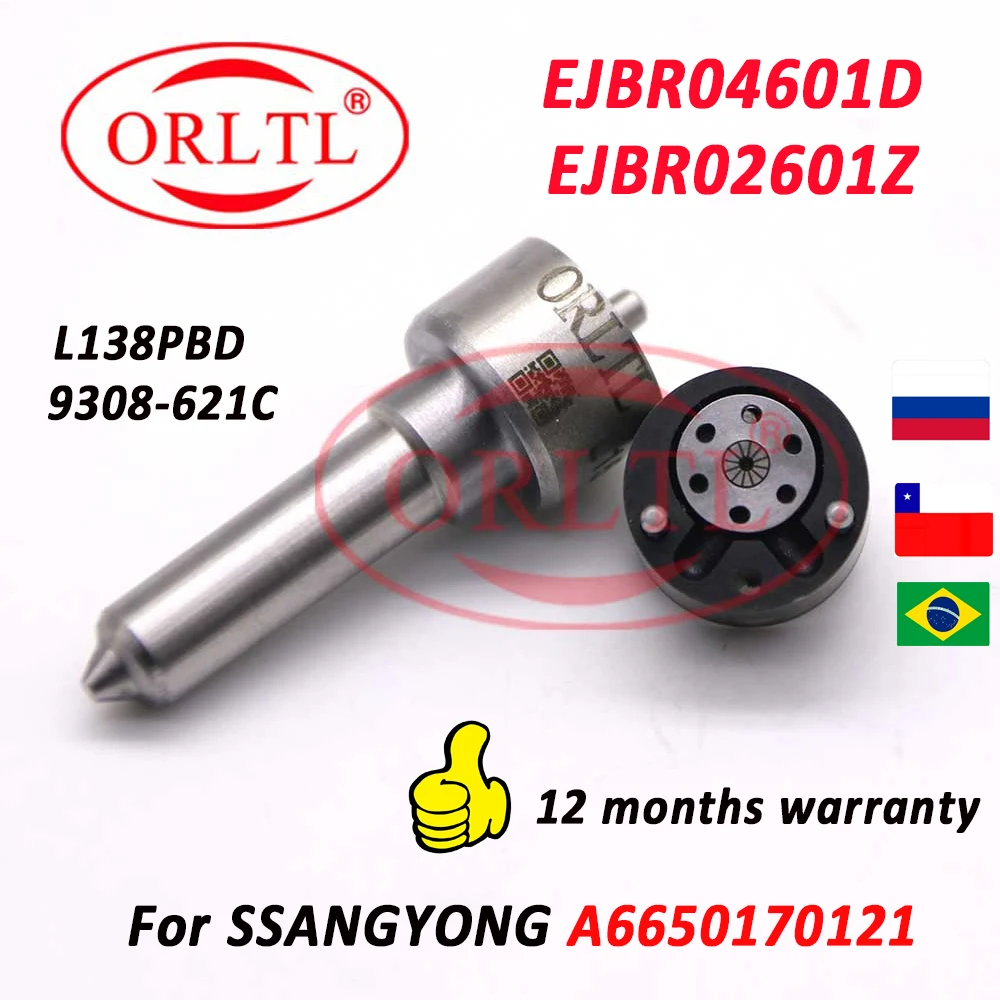 ORLTL 7135-649 Комплекты EJBR04601D Форсунка дизельного инжектора L138PBD Клапан 9308-621C для SsangYong