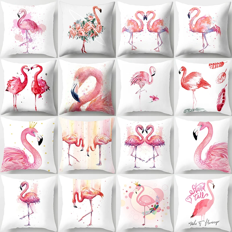 

45*45cm Flamingo Printed Cushion cover Pillowcase For Wedding Home Decor Decoration Party DIY Birthday Accessory Supplies