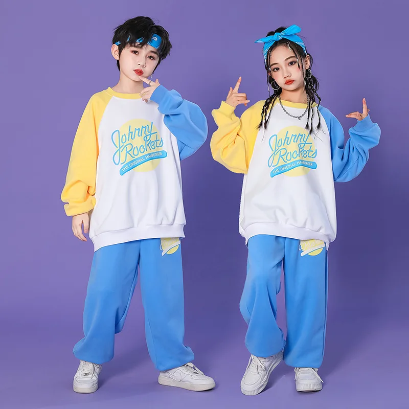

Street Dance Wear Suit Jazz Costume Jazz Hip Hop Tops Pants Catwalk Dancer Stage Performance Suit for Boys Girls