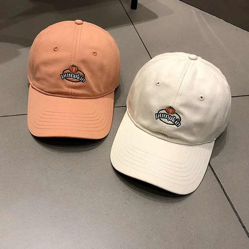 

Unisex Pumpkin Letters Embroidery Baseball Caps Men Women Fashion Harajuku Hip Hop Hat Summer Cotton Snapback Sun Hats 54-58cm