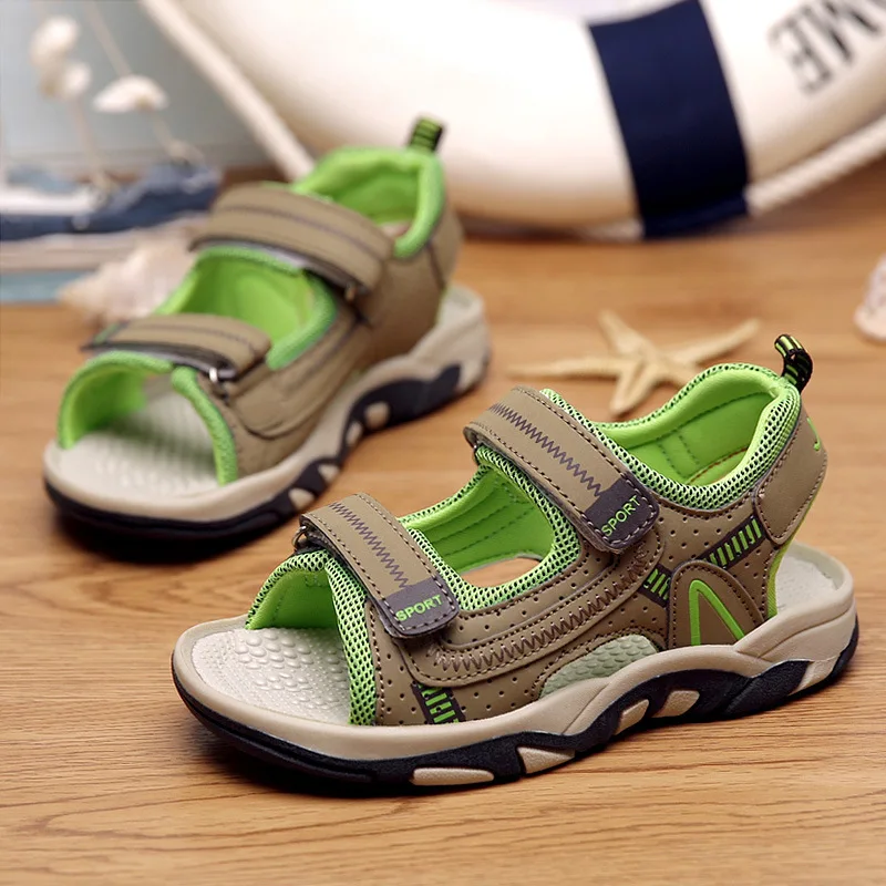 

Size 25-37 Summer Children Sandals For Boys Outdoor Beach Shoes Light Quick Dry Casual Sandals For Kids Green Sport Sandalias