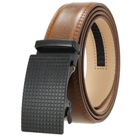 business plaid automatic buckle belt high quality texture double layer cowhide luxury youth men childrens banquet fashion belt