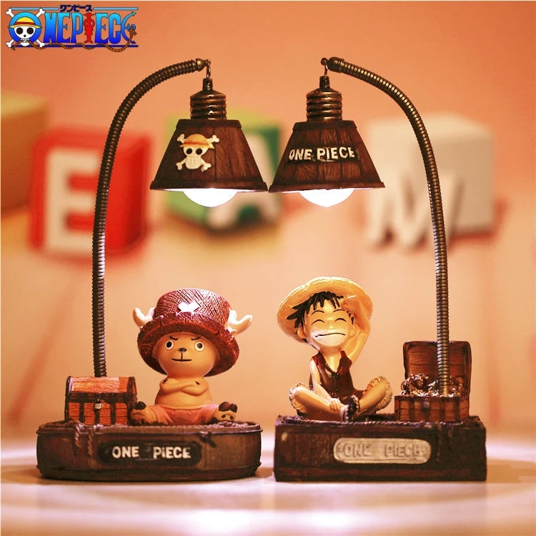 

New Anime One Piece Luffy Figures Toy Cute One Piece Chopper Figure With Night Lamp Light Home Decoration Figuras Toys Xmas Gift