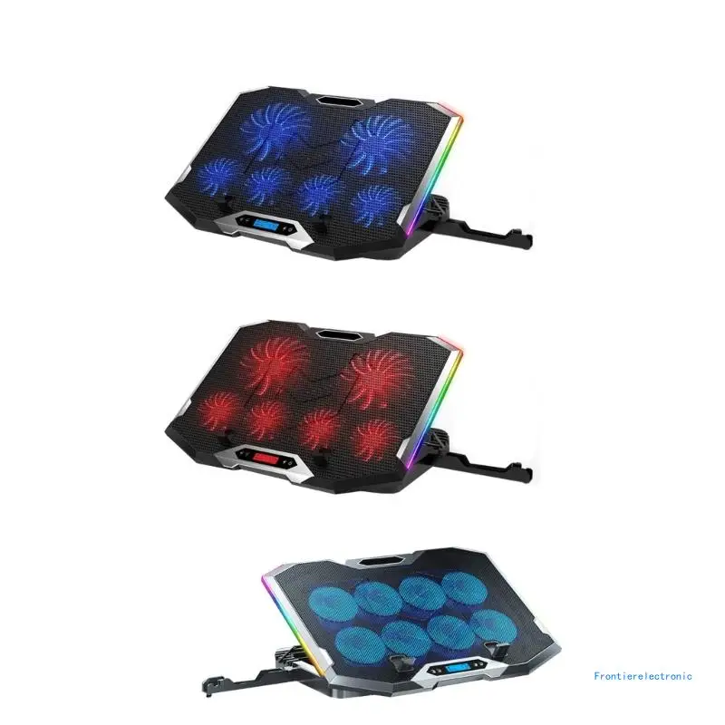 

Gaming Laptop Riser Cooling Pad RGB 8 Quiet Fans Ultra-thin Bracket Adjustable DropShipping