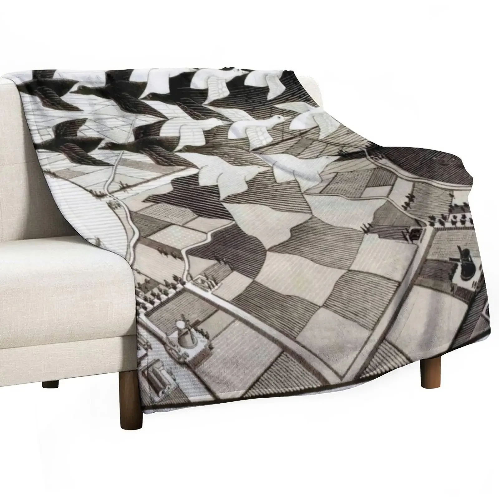 Декоративное одеяло День и ночь Maurits Cornelis Escher декоративные одеяла для среды