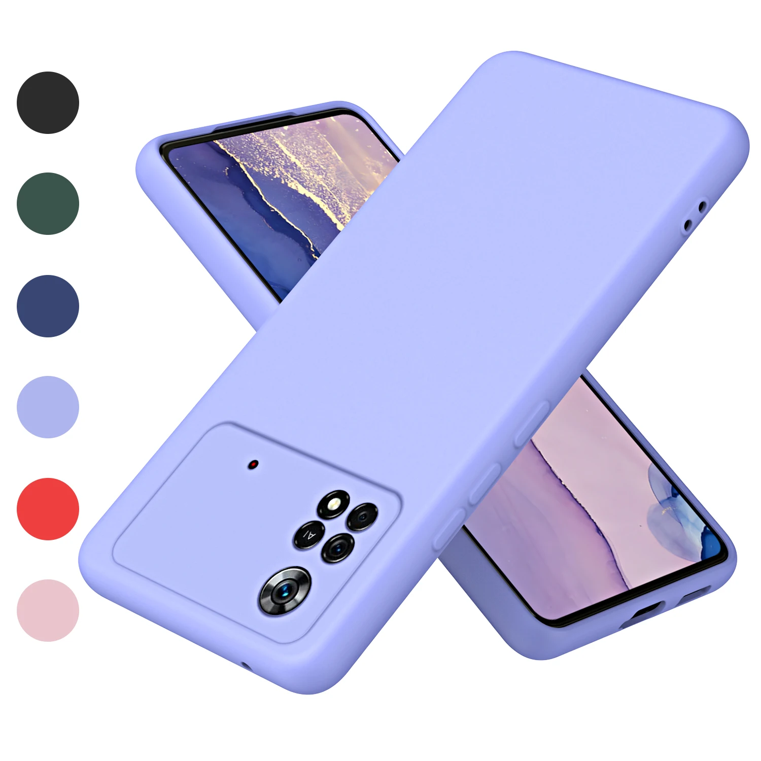 

Luxury Liquid Silicone Case For Xiaomi Poco X4 Pro 5G 2201116PG Bulit in Flannel Soft Armor Shockproof Phone Cover PocoX4Pro