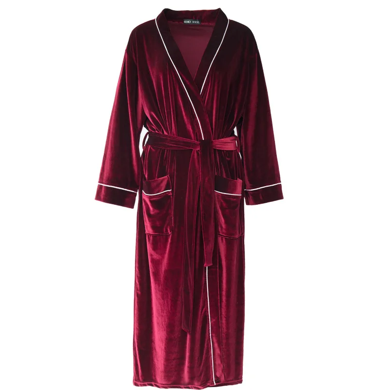 Couples Robe Winter Autumn Velvet Bathrobe For Men and Women Velour Robes Long Nightgowns Nightwear For Lovers