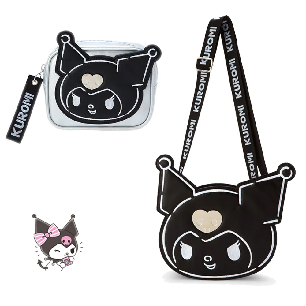 

Новинка 2023, сумка через плечо Sanrios Kuromi, кошелек для монет, милый объемный кошелек из искусственной кожи для хранения в стиле аниме, вместительные сумки для хранения