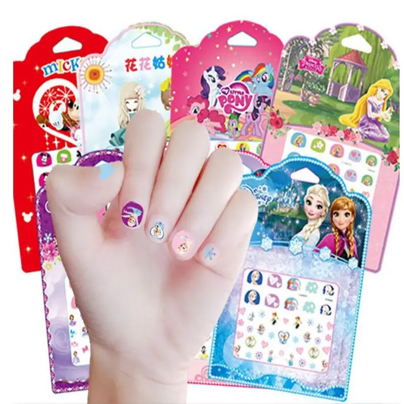 

1 pieces Disney girls Frozen elsa and Anna Makeup Toys Nail Stickers snow White Princess Sophia Minnie kids Disney sticker toy