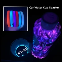 luminous car water cup coaster holder 7 colorful usb charging car led atmosphere light for volvo xc40 xc 40 auto accessories
