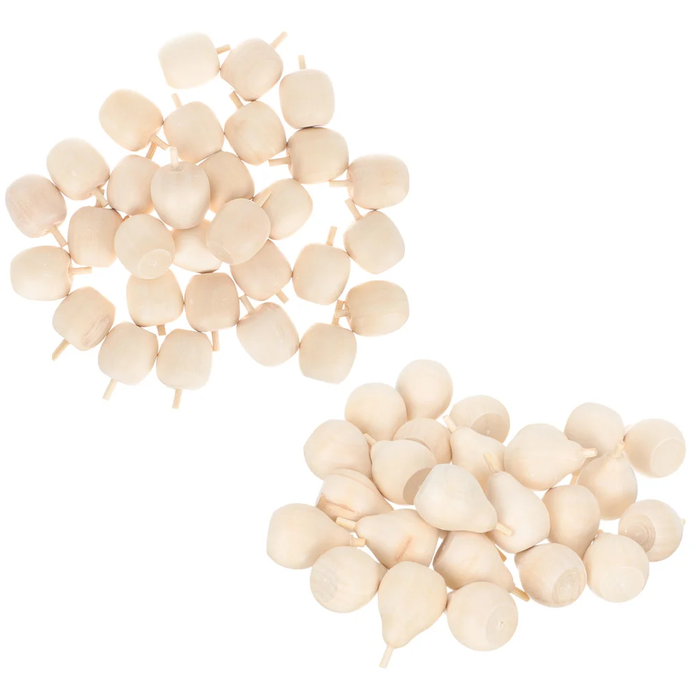 

Wooden Fruit Ornaments Kids DIY Toy Crafts Painting Unpainted Unfinished Mini Toys