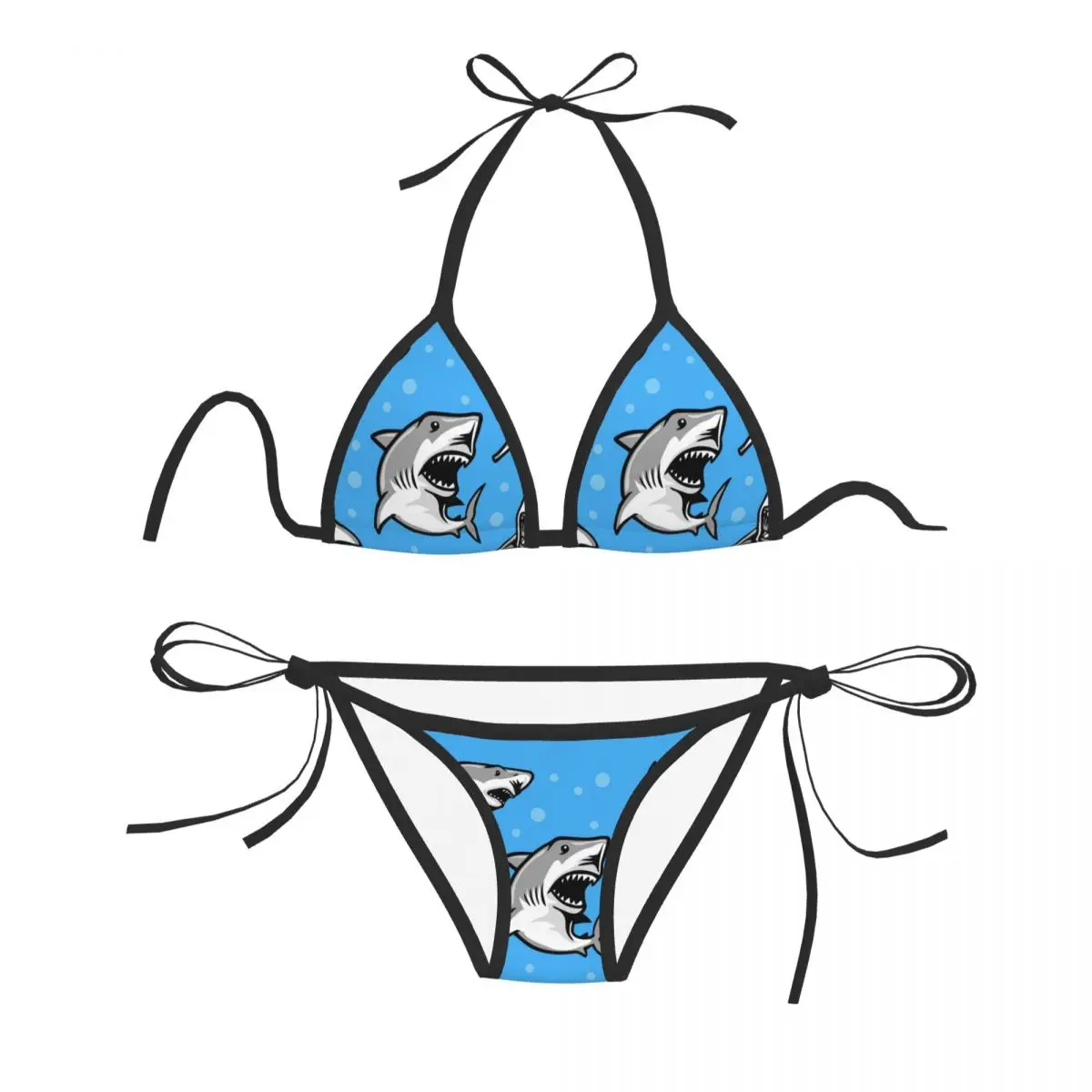

Сексуальные бразильские стринги, женское бикини, модель 2023 года, отличная летняя пляжная одежда с белой акулой