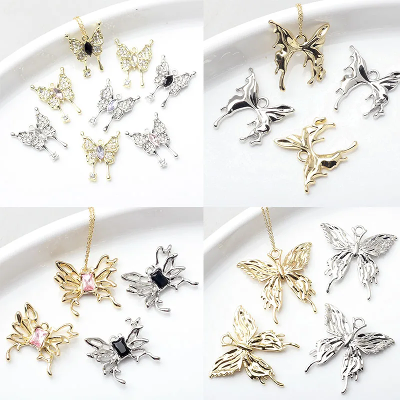 

10 шт. металлические пустотелые ювелирные изделия ручной работы в виде бабочки