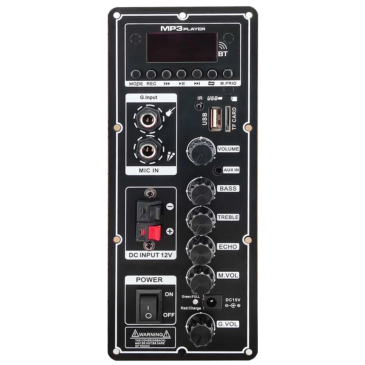 

12V Amplifier Board Speaker Amplifier Bluetooth AUX TF-Card U-Disk Recording 6-12Inch 80W Speaker Panel Board
