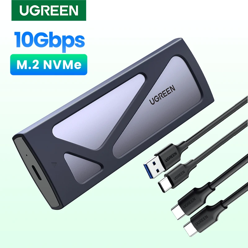 Ugreen M.2 Nvme Ssd Gabinete Adaptador 10gbps Usb c 3.2 Gen2 Ferramenta-livre Externo Gabinete Nvme Leitor Suporta m e b & m Chaves