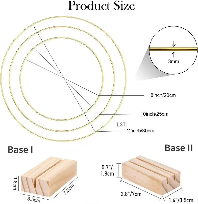 Креативные металлические кольца с цветочным узором и деревянным держателем для