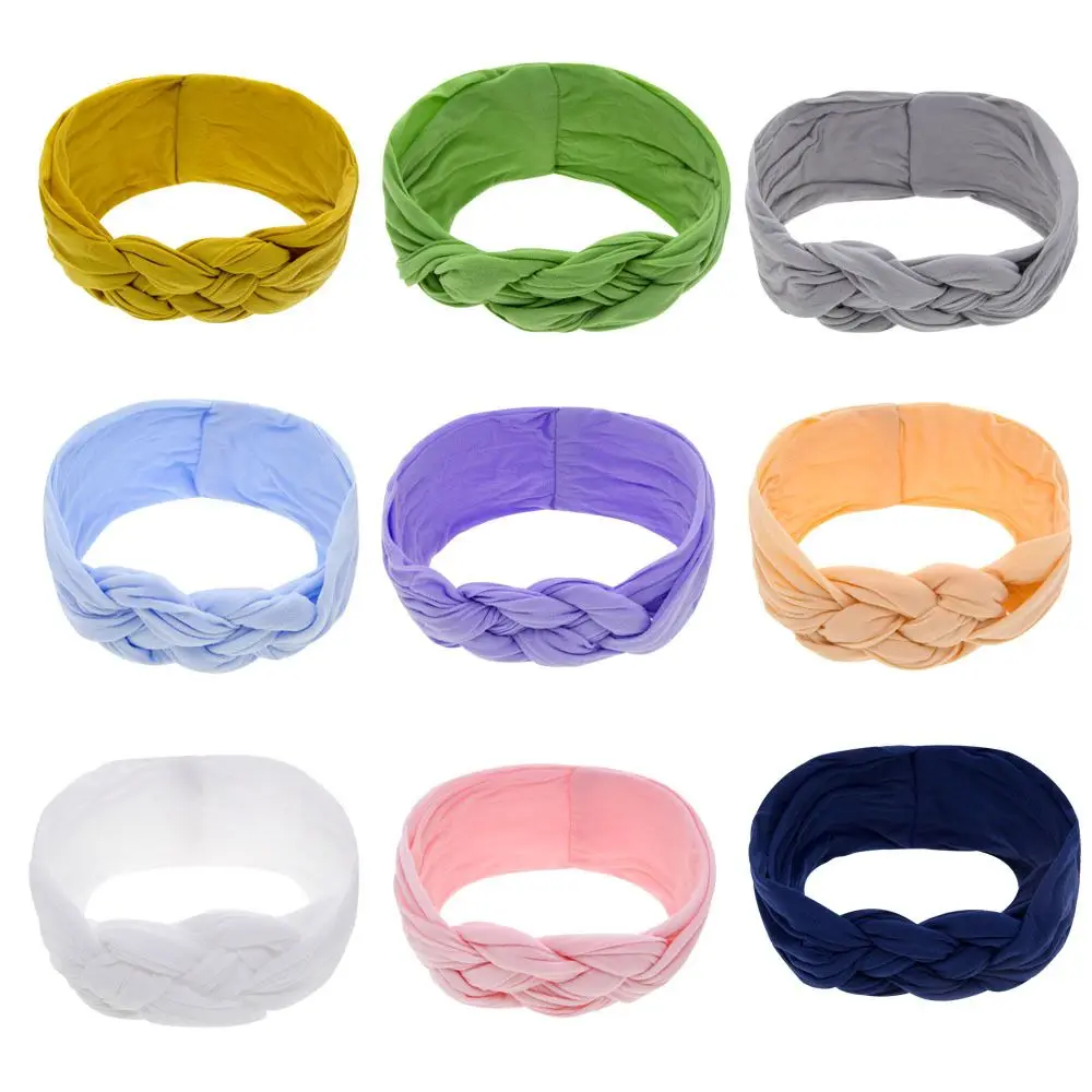 

Nylon Baby Headband Chinese Knot Head Wrap Braided Hair Bands Infant Hair Accessories for Girls Newborn Turban