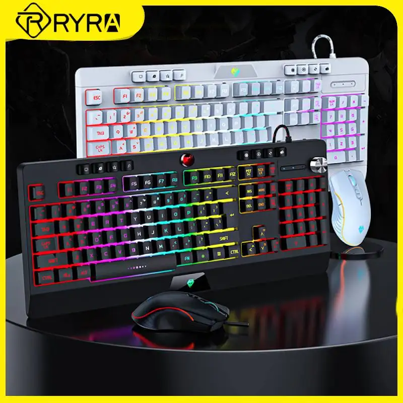 

Игровая USB-клавиатура RYRA V8000 с 104 клавишами, Офисная Проводная клавиатура, ПК, ноутбука светодиодный светодиодная подсветка, механическая па...