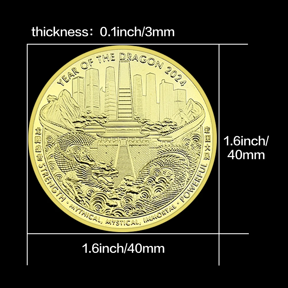 Памятная медаль китайского зодиака ко году дракона мифологические монеты с