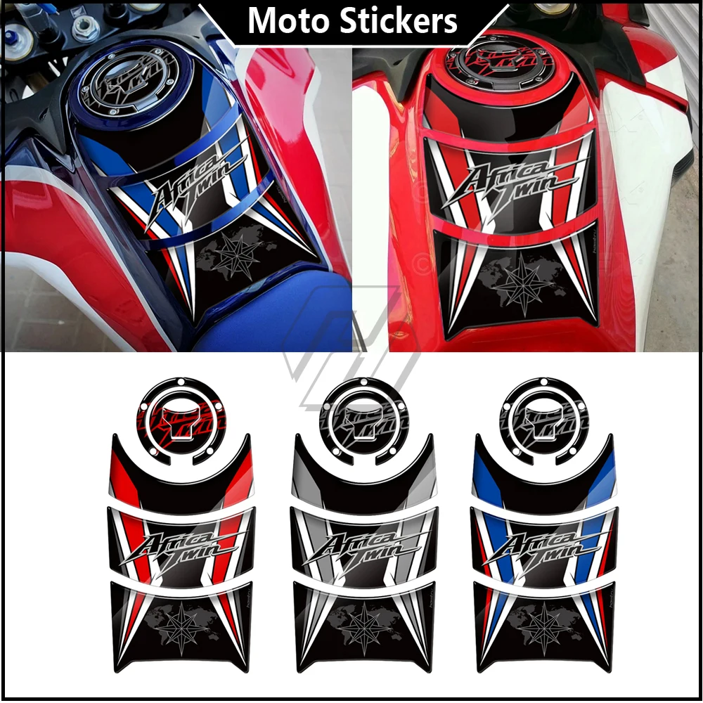 

For Honda CRF1000L Africa Twin 2016-2019 3D Motorcycle Fuel Gas Cap Sticker Tank Pad Protector