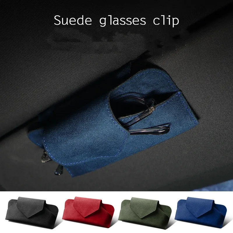 

Car Sun Visor Glasses Case Organizer Magnetic Suede Sunglasses Holder Glasses Storage Clip Car Interior Accessories