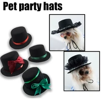 hot sale pet hat fashion decoration top hats gentleman dog kitten cap for christmas party headwear cap pet accessories