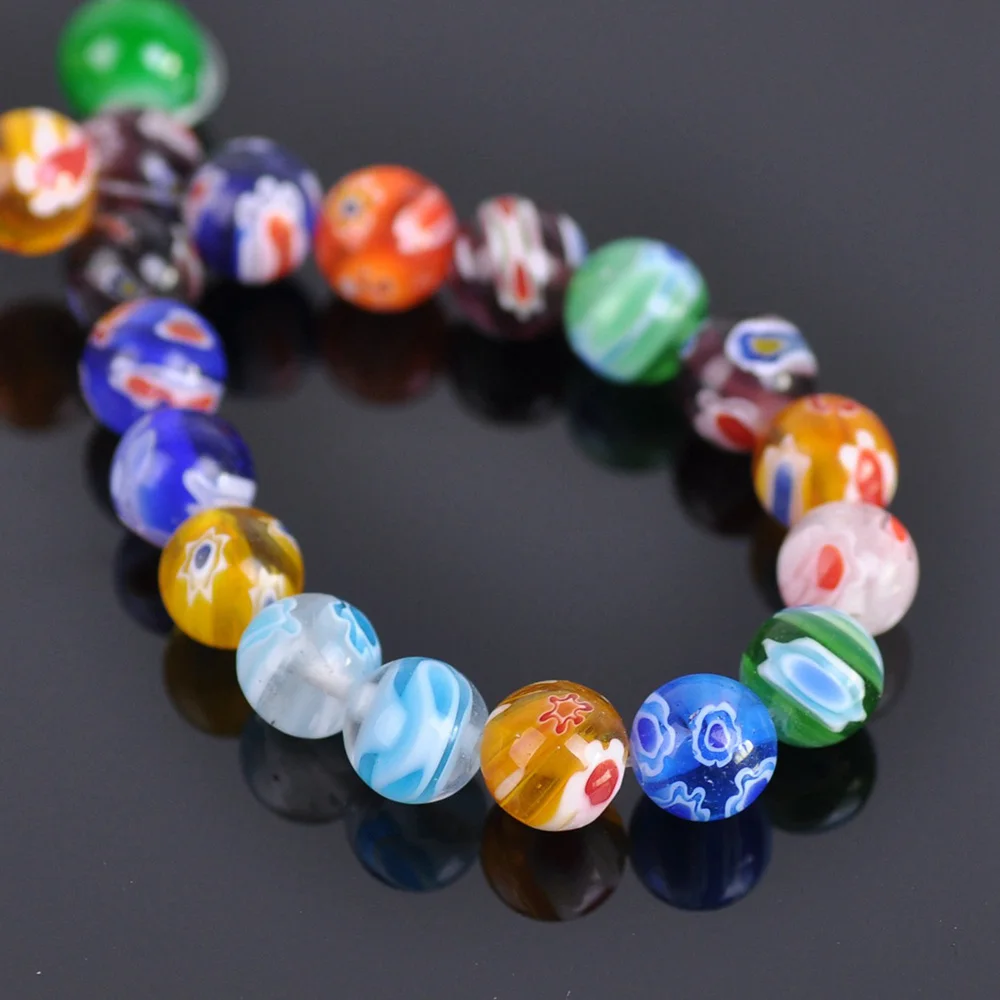 Круглые стеклянные бусины миллефиори 8 мм 10 12 14 |