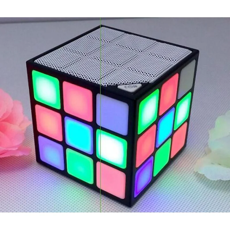 

AWIND Portable Mini Bluetooth cube Speaker Mini Magic Cube Colorful Wireless Bluetooth Speaker LED Flash Light with TF Card