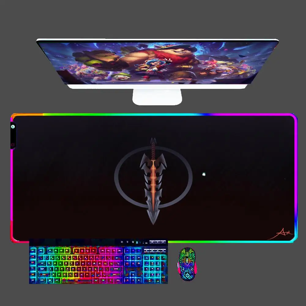 

Aatrox League of Legends Mouse Pad RGB Gaming Office Accessories Carpet Gamer PC Computer LED Mousepad Keyboard For LOL Desk Mat