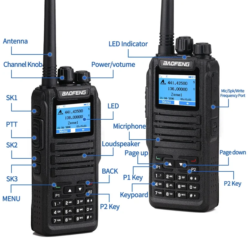 Baofeng 1701 Цифровая рация двухрежимное аналоговое радио Dmr открытое Gd77 двойной слот