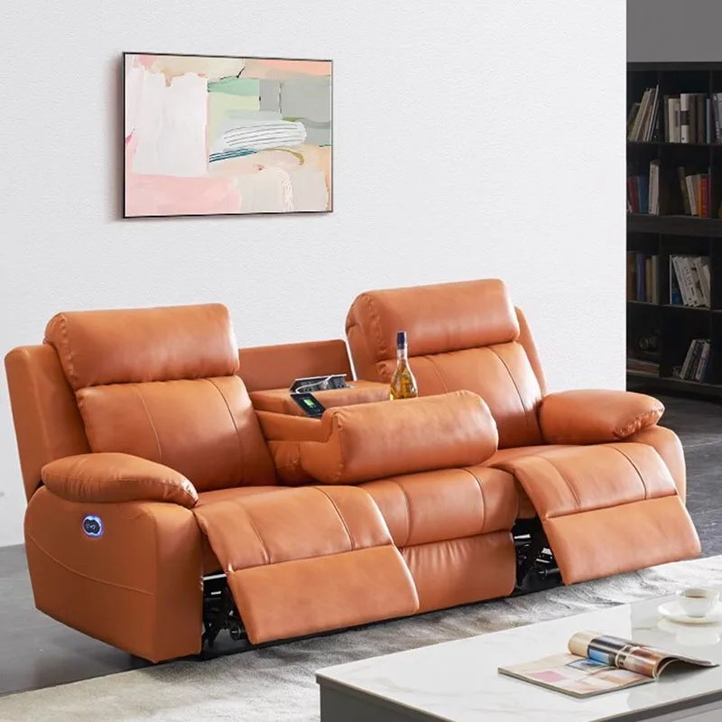 

Кожаный напольный диван-диван, электрическое откидное секционное кресло для кинотеатра, диван-Лаунж Poltrona, расслабляющая мебель для гостиной, набор диванов