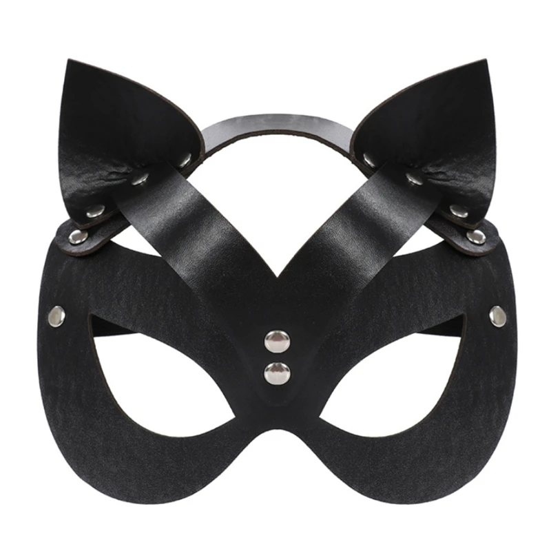 Косплей Хэллоуин вечеривечерние маски костюм реквизит черная кожаная маска