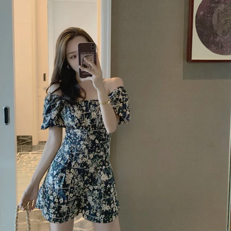 Leisure Beach Wide-leg Pants Playsuis Chic Short Jumpsuit Summer 2023 New Summer Women Floral Print Seaside Vacation Jumpsuit