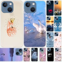 silicone soft coque shell case for apple iphone 13 12 11 pro x xs max xr 6 6s 7 8 plus mini se 2020 the swan