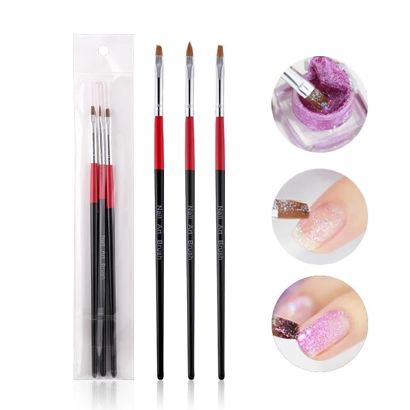 

3pcs Nail Art Paint Define Tool Design UV Gel Acrylic Brush Pen Nail Tool Pen