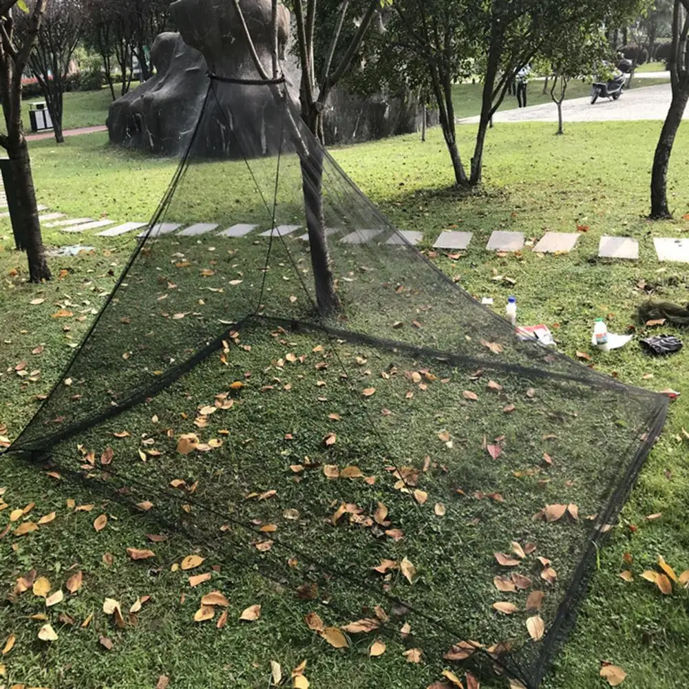 Модная уличная сверхлегкая дышащая сетка от насекомых черная навес москитная