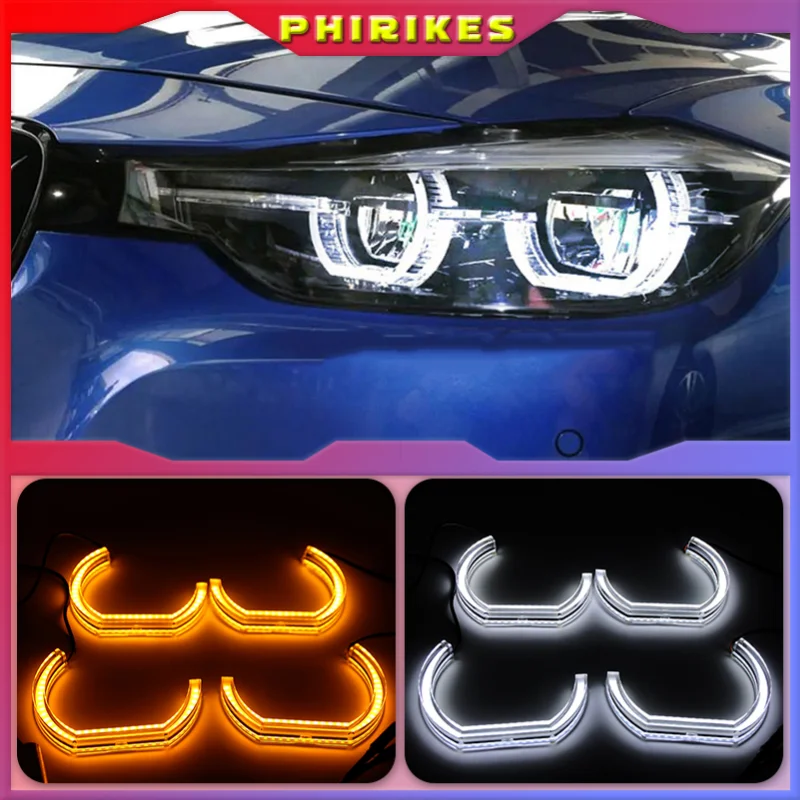 

Switchback Dual Amber White Crystal LED Angel Eyes Halo Rings For BMW 7 Series E38 740i 740iL 750i 750iL 730d 740d 728i 1995-01