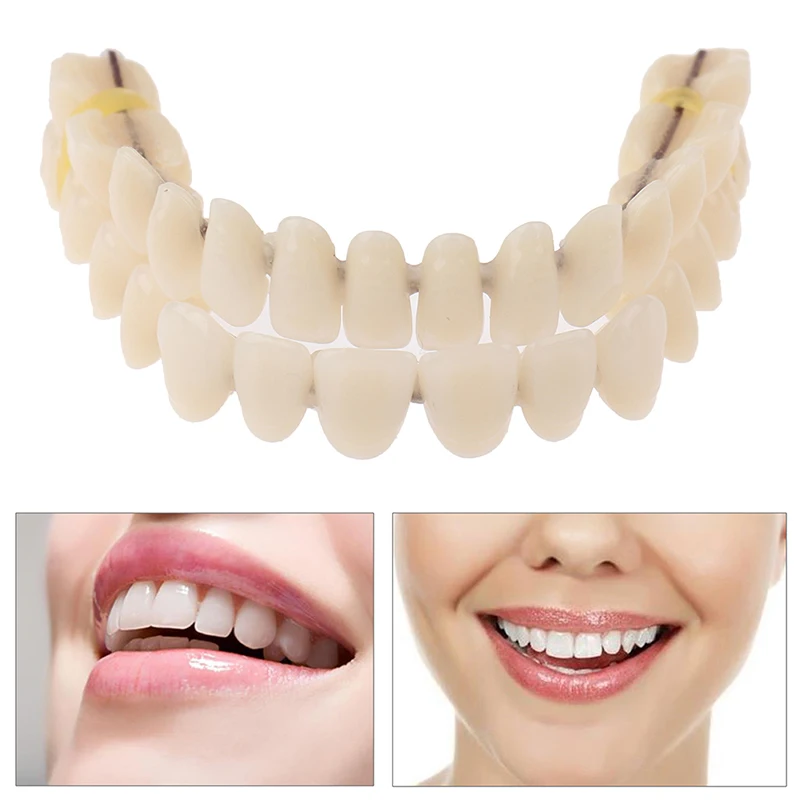 

Resin Teeth Denture Upper Lower Shade A2 28pcs/set Manufactured Artificial Contoured Denture Oral Care Material Tool