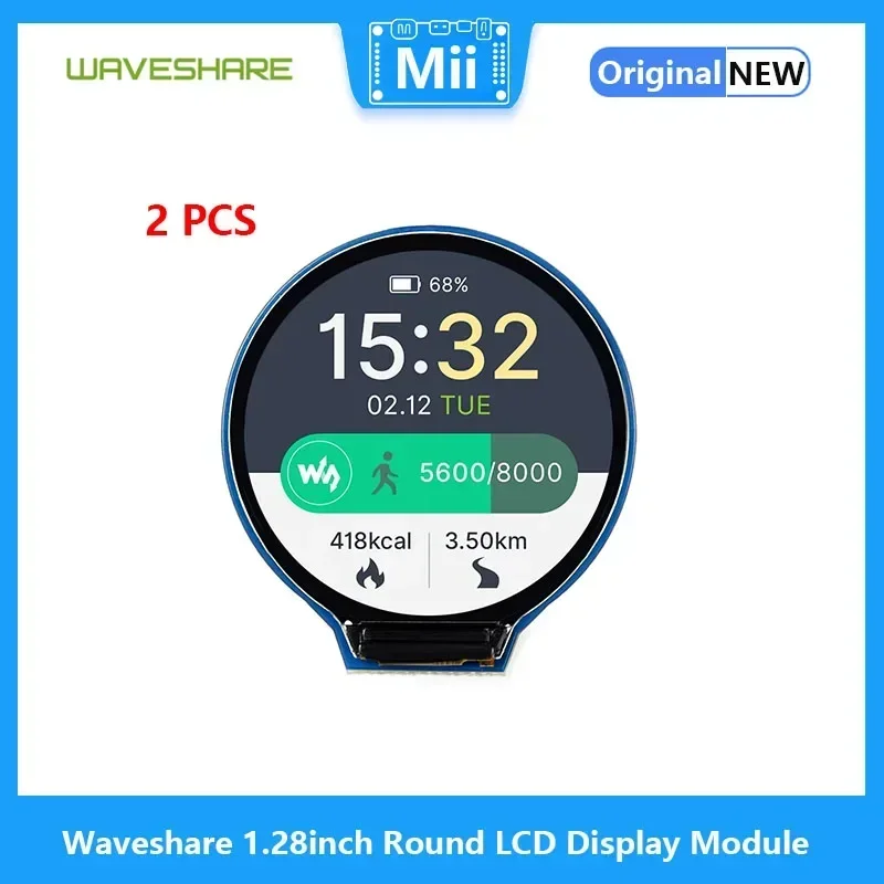 2 шт./лот Waveshare 1 28 дюйма Raspberry Pi круглый модуль ЖК-дисплея 65 тыс. цветов RGB интерфейс